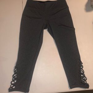 Ideology Capri Cut-Out Gray Athletic leggings for women